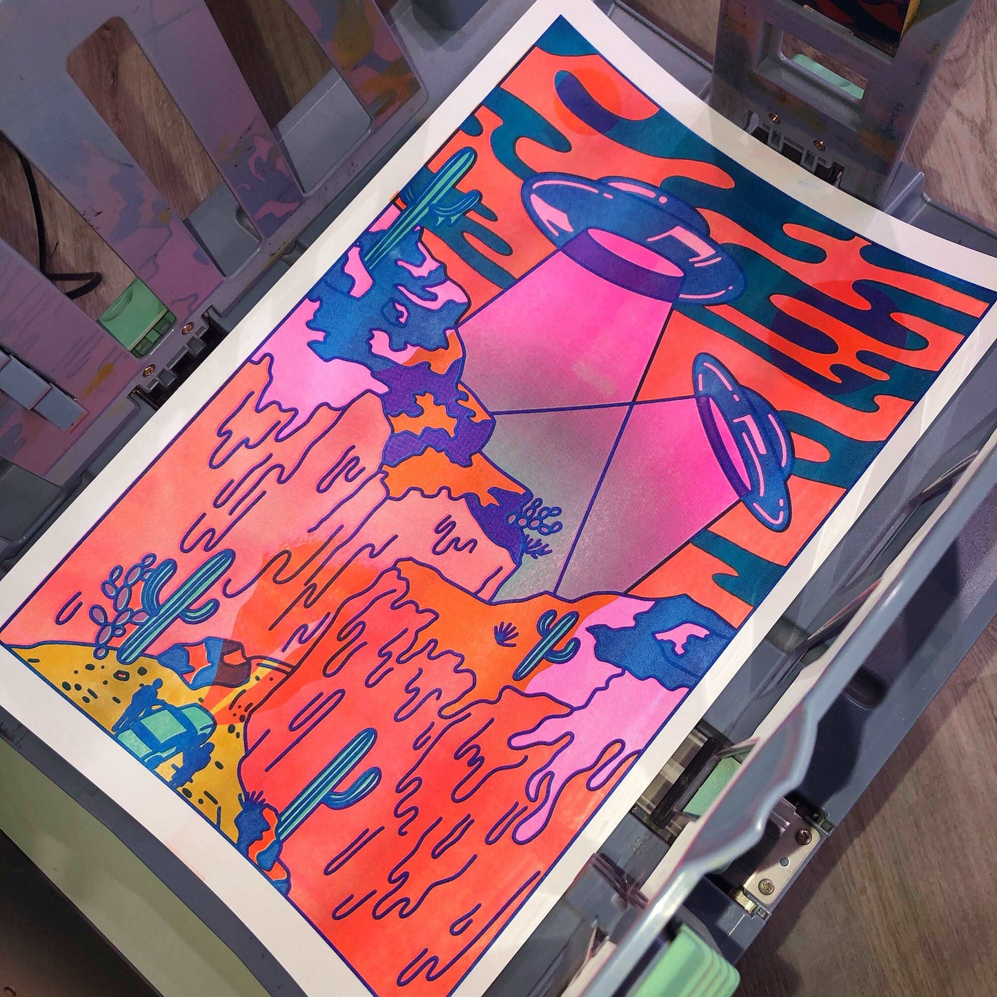 Close Encounter Risograph Print