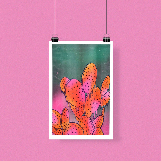 Melting Cactus Riso Print