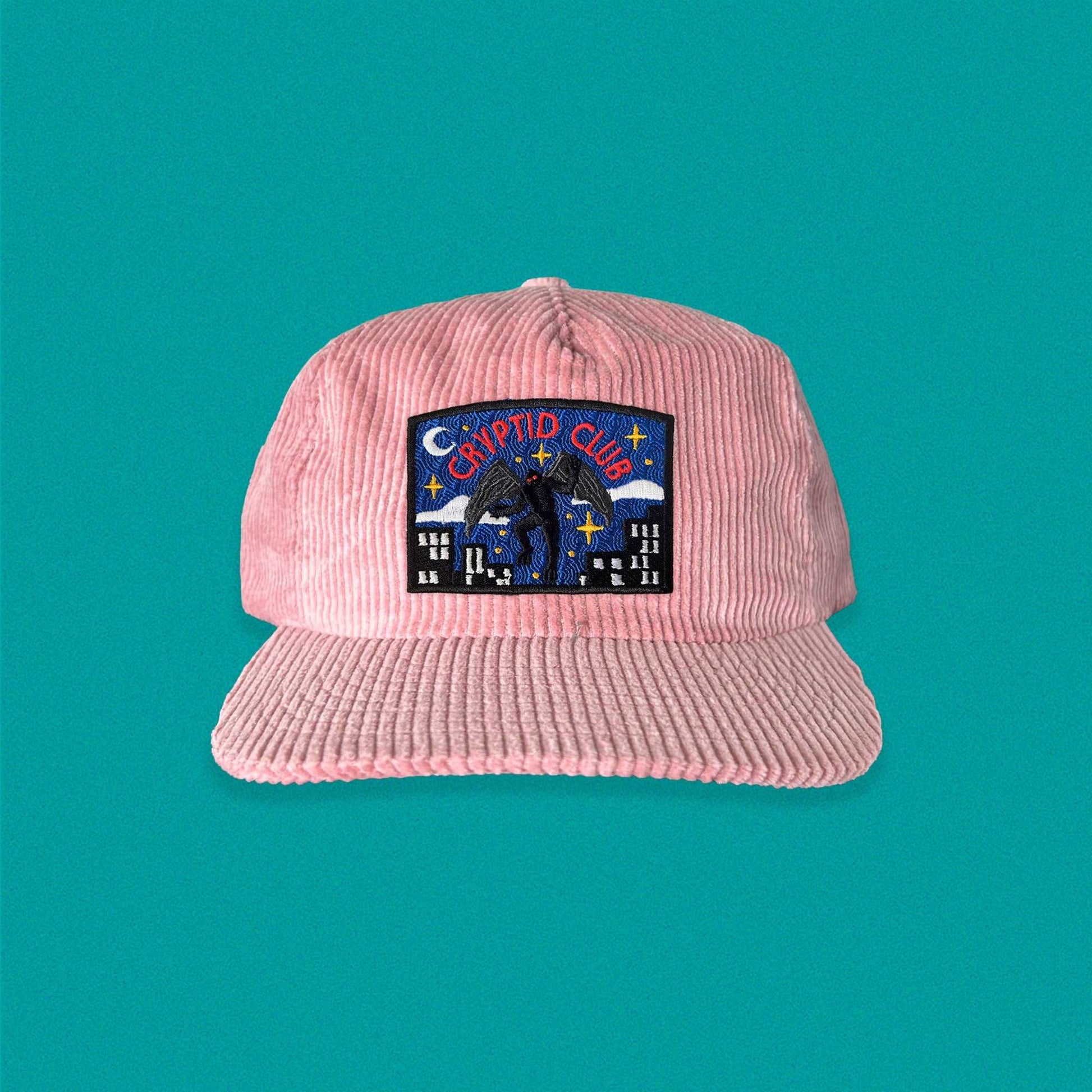 Mothman Cryptid Club 5-Panel Corduroy Patch Hat