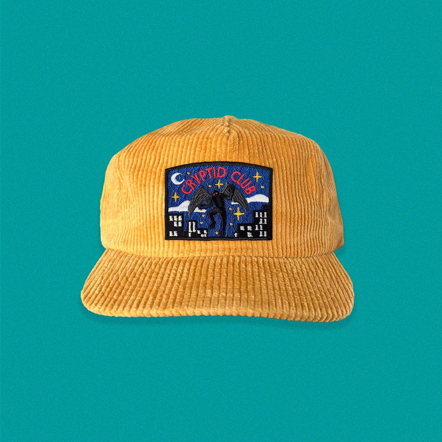 Mothman Cryptid Club 5-Panel Corduroy Patch Hat