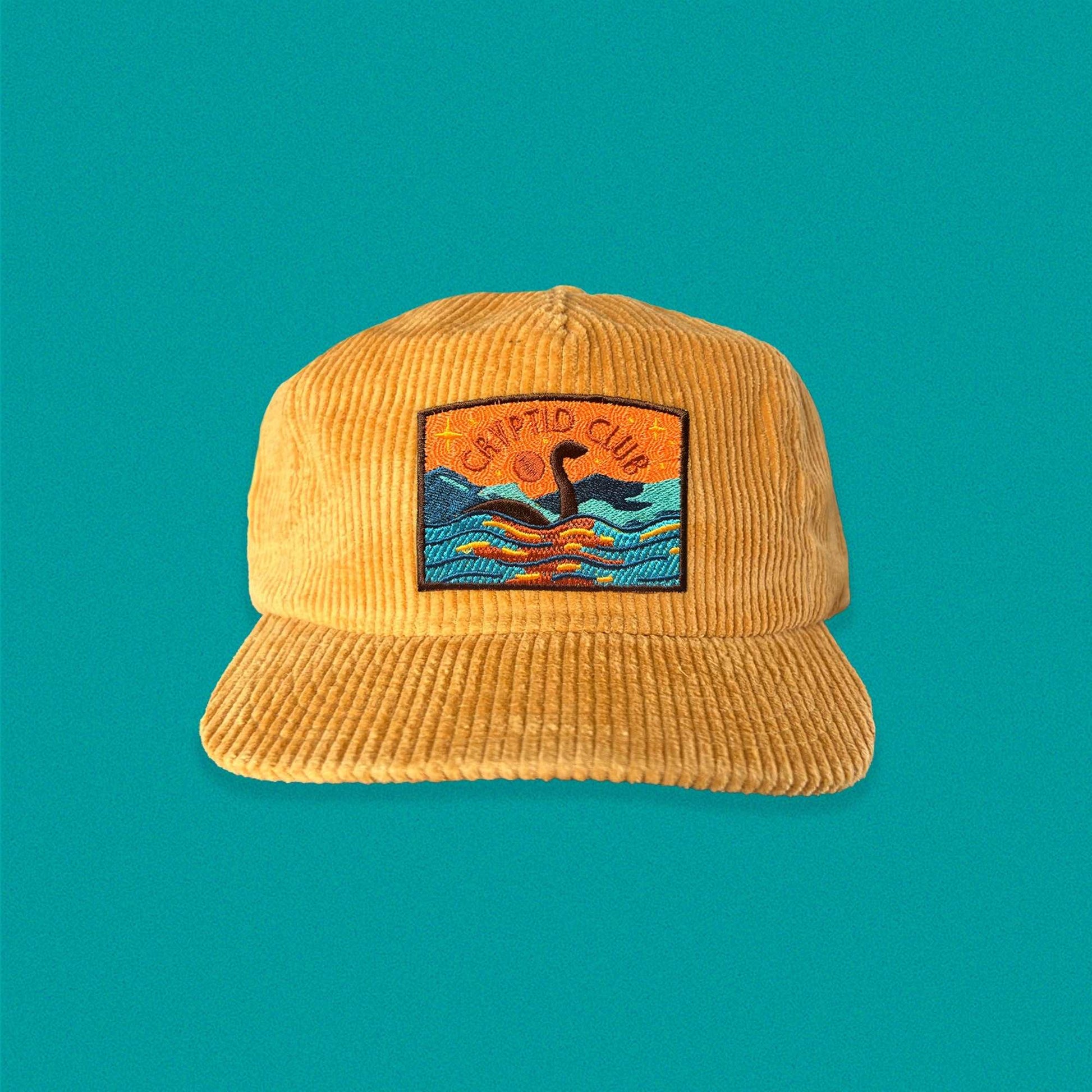 Loch Ness Cryptid Club 5-Panel Corduroy Patch Hat