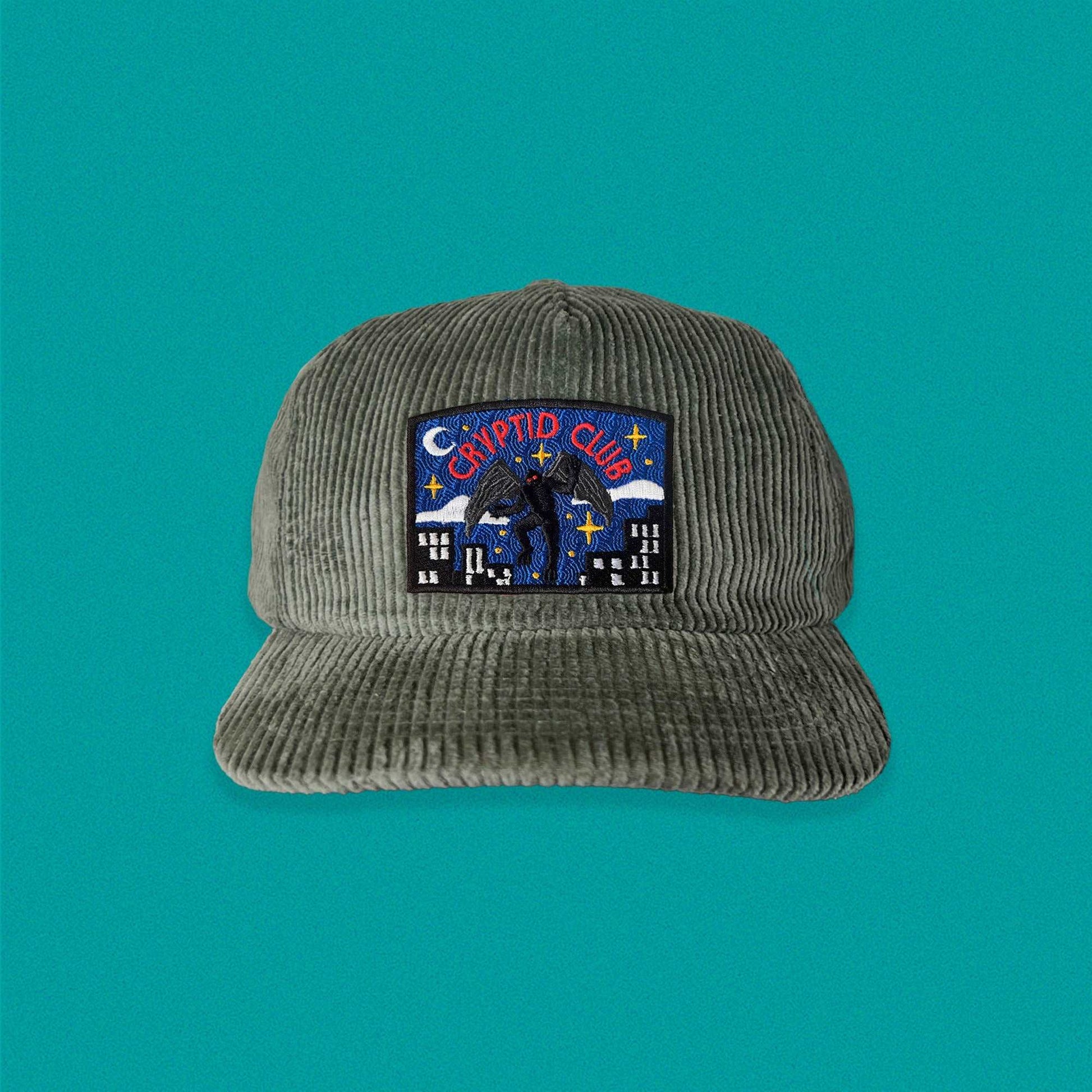 Mothman Cryptid Club 5-Panel Corduroy Patch Hat