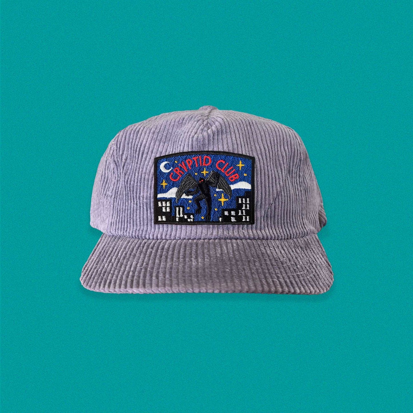 Mothman Cryptid Club 5-Panel Corduroy Patch Hat