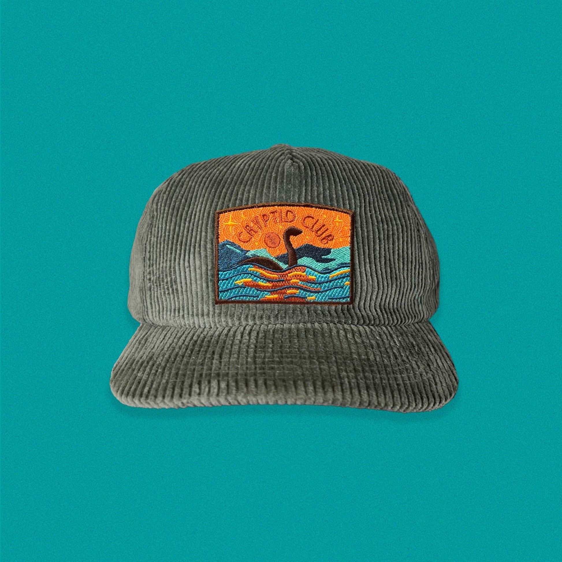 Loch Ness Cryptid Club 5-Panel Corduroy Patch Hat