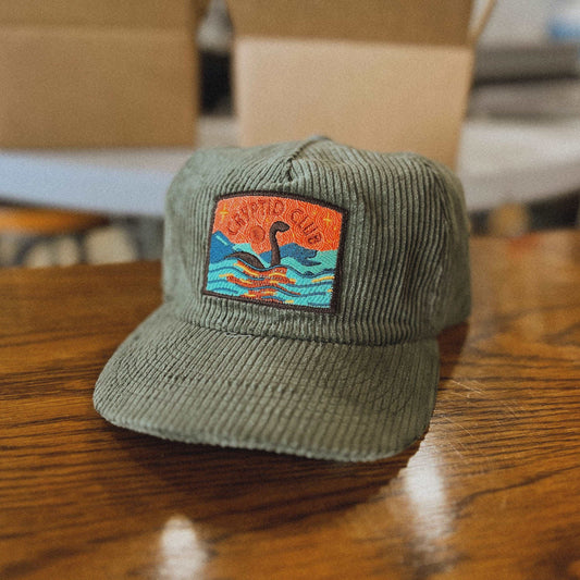 Loch Ness Cryptid Club 5-Panel Corduroy Patch Hat