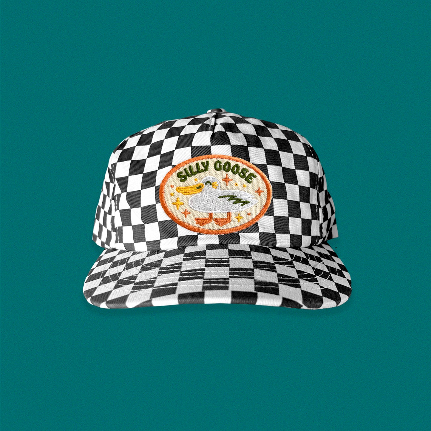 Silly Goose 5-Panel Checkered Floppy Hat