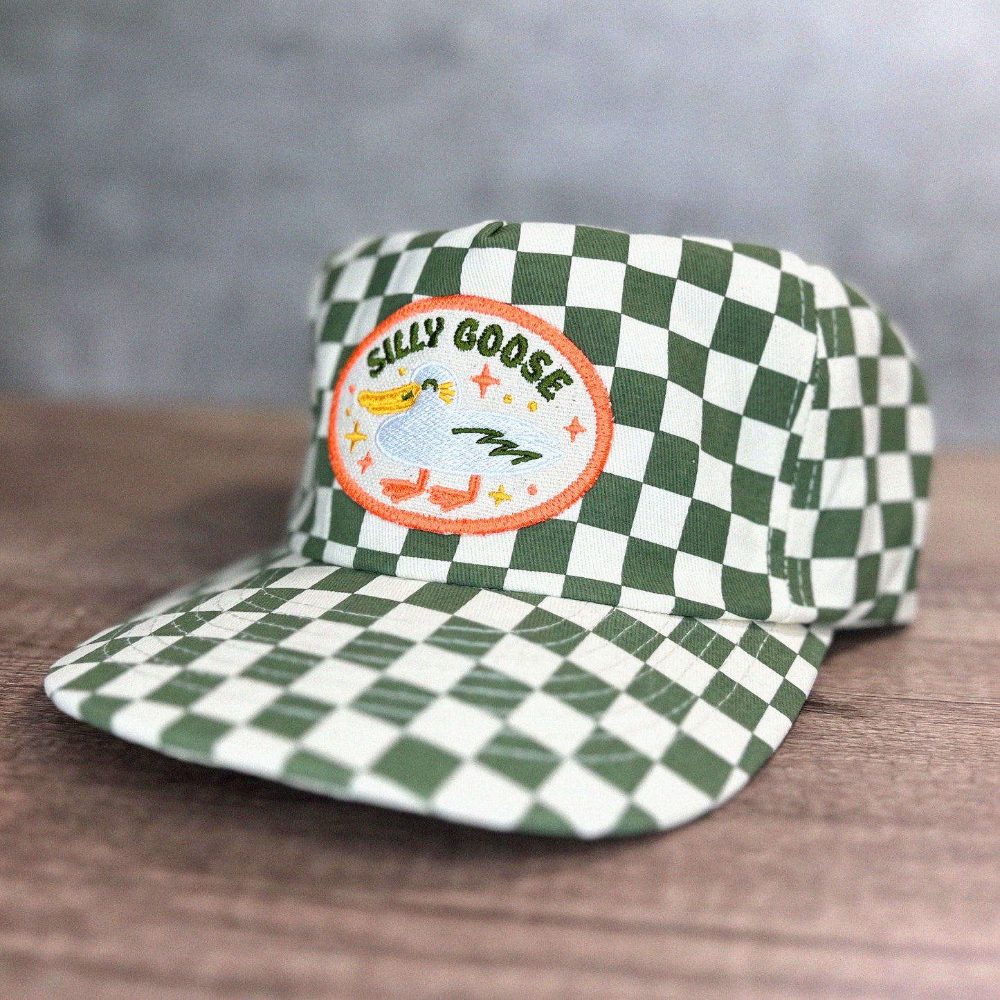 Silly Goose 5-Panel Checkered Floppy Hat
