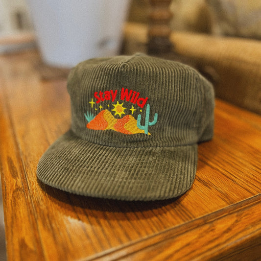 Stay Wild 5-Panel Corduroy Hat