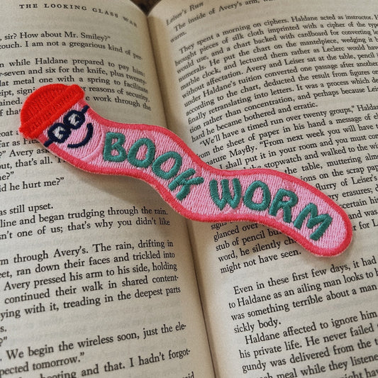 Book Worm Embroidered Bookmark