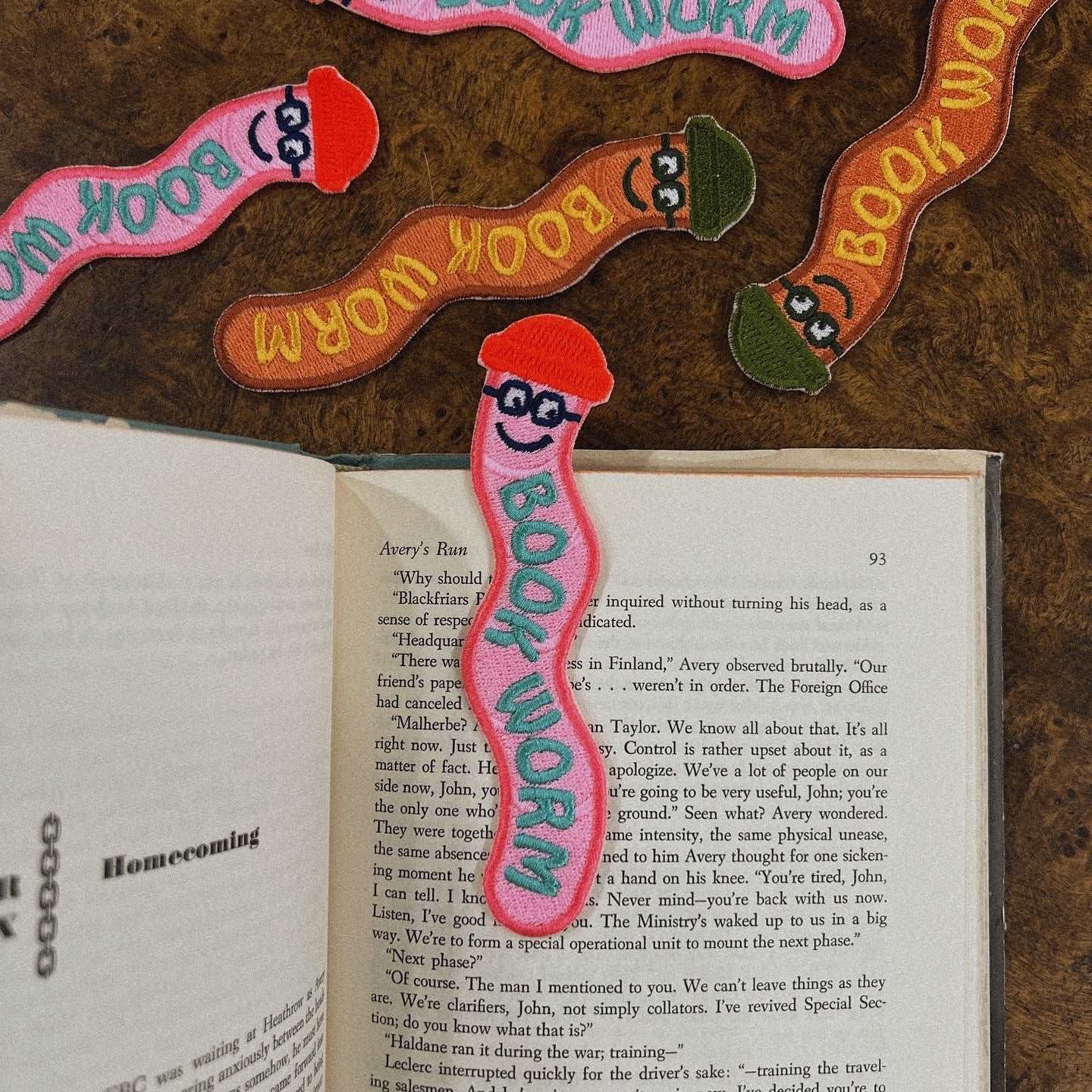 Book Worm Embroidered Bookmark