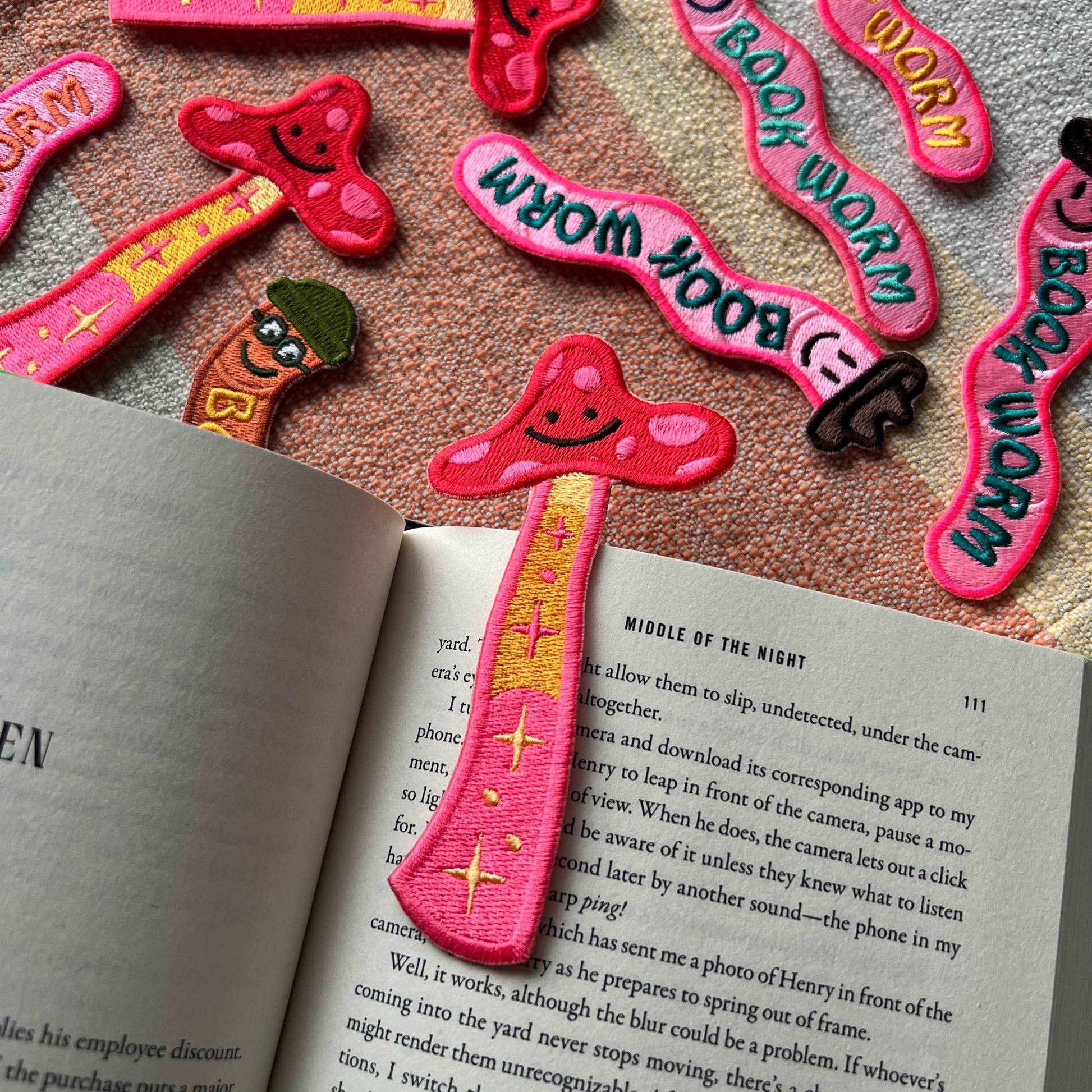 Mushroom Embroidered Bookmark