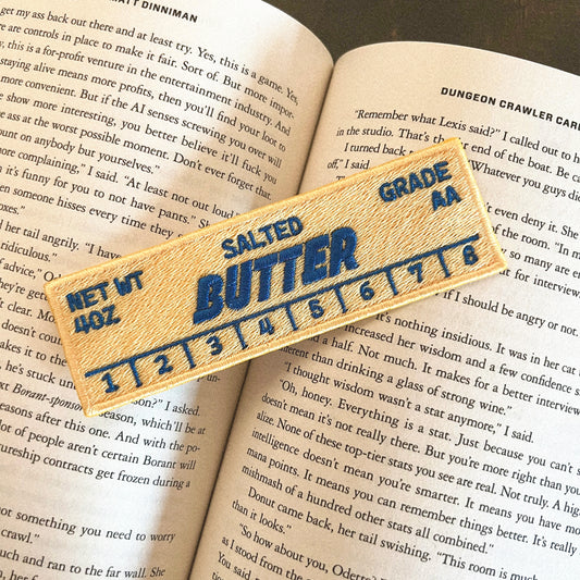 Butter Stick Embroidered Bookmark Patch