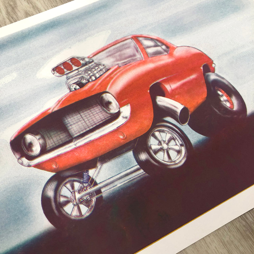 Risograph '69 Camaro Art 11"x17" Tabloid Risograph Print
