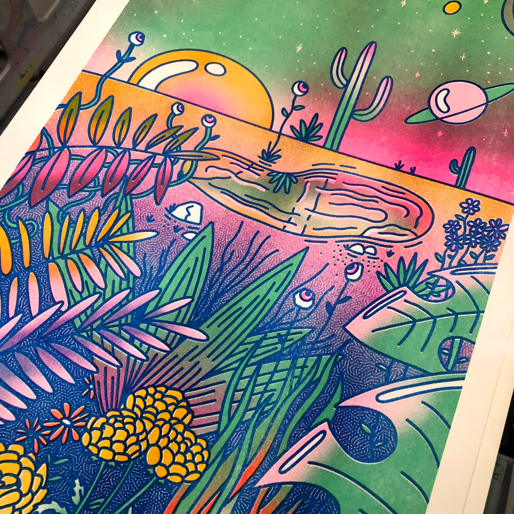 The Crystal Lake 11"x17" Tabloid Risograph Print