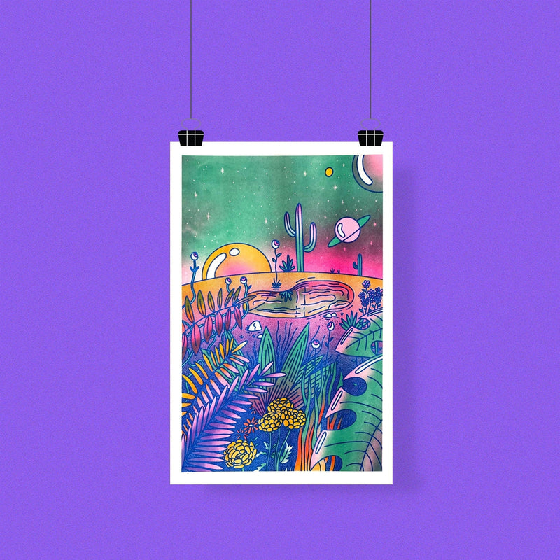 The Crystal Lake 11"x17" Tabloid Risograph Print