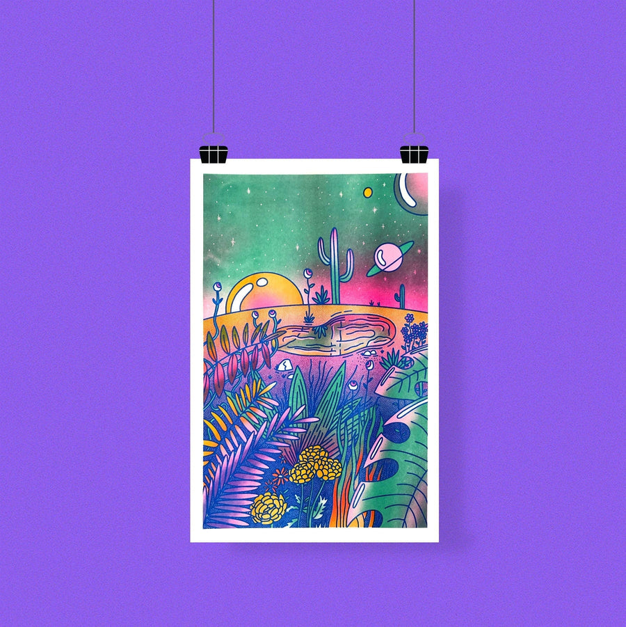The Crystal Lake 11"x17" Tabloid Risograph Print