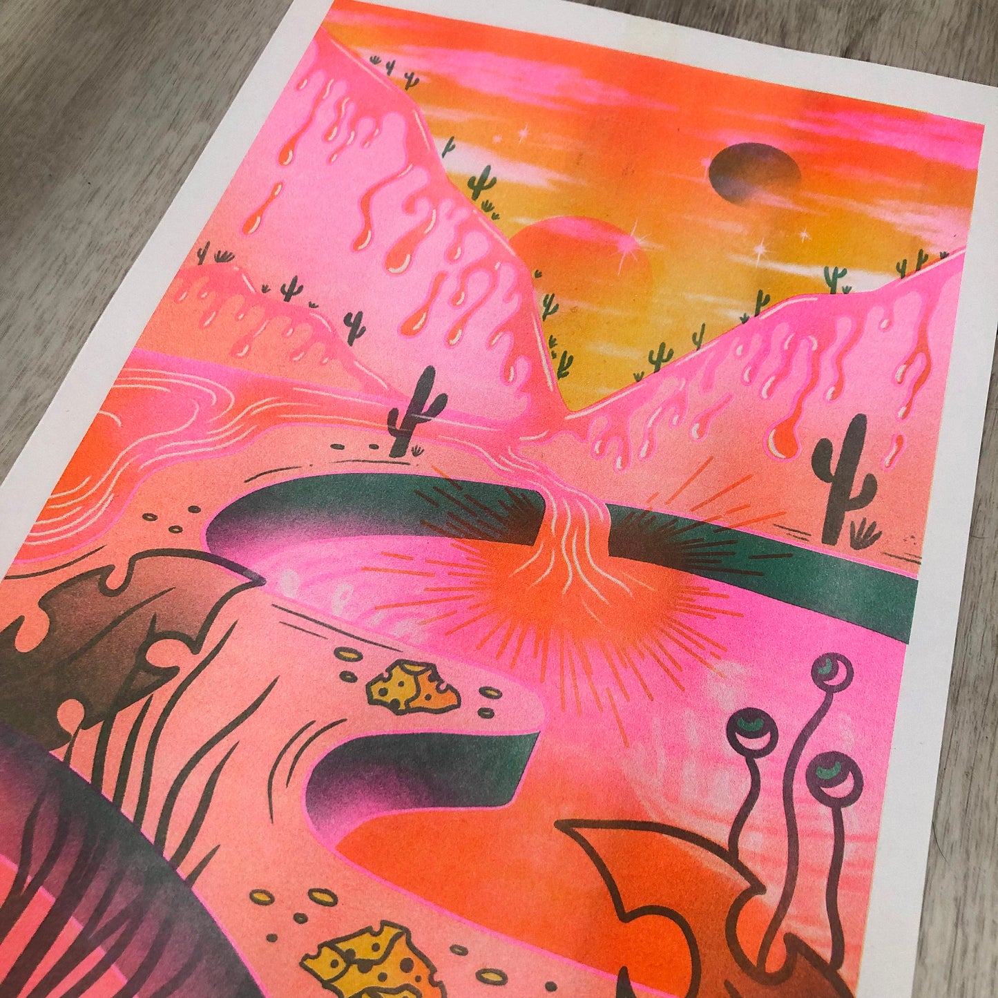 Bubblegum Valley Risograph Print