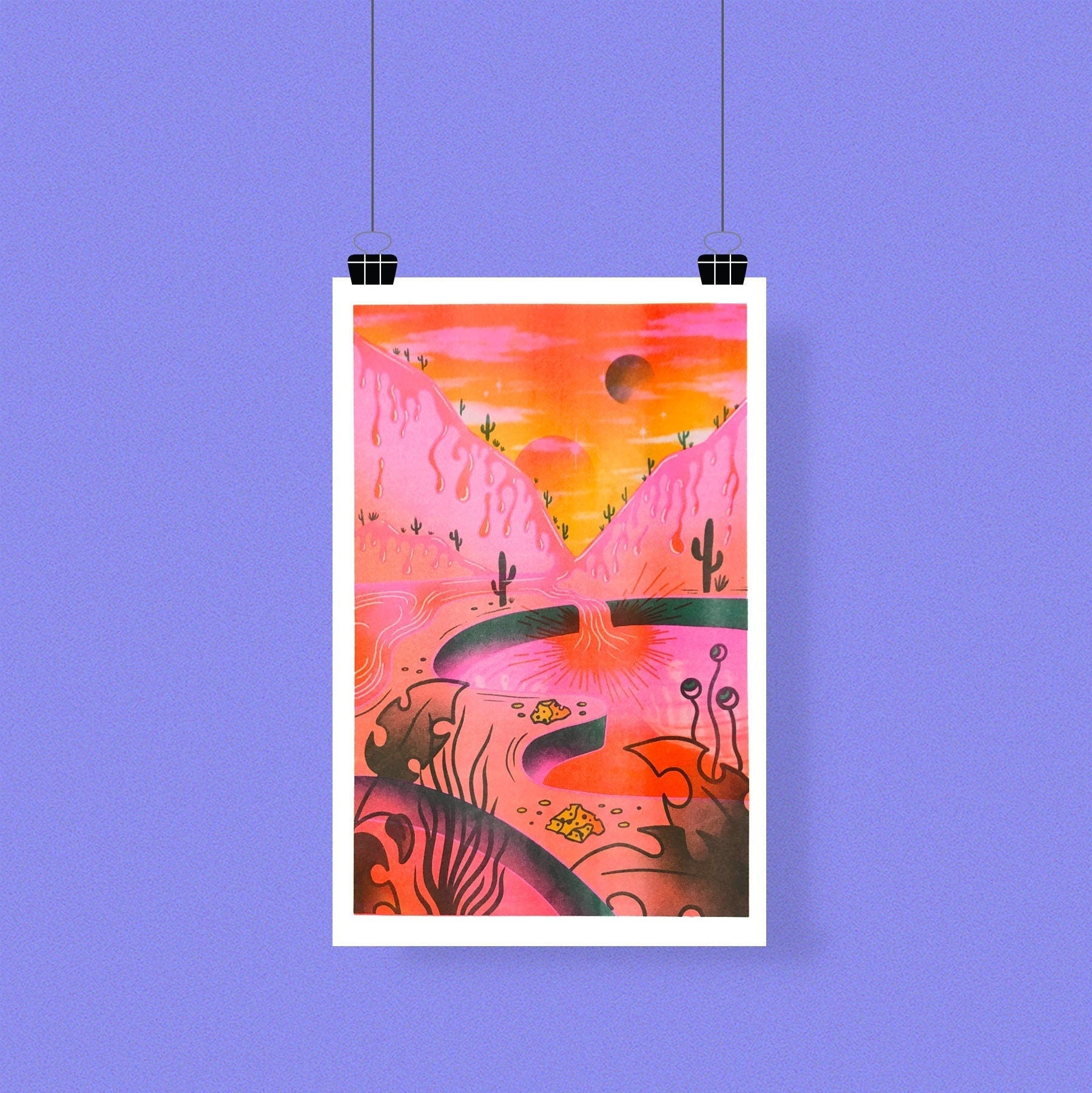 Bubblegum Valley Risograph Print