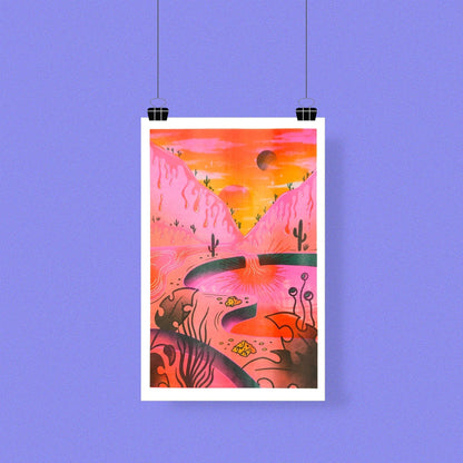Bubblegum Valley Risograph Print
