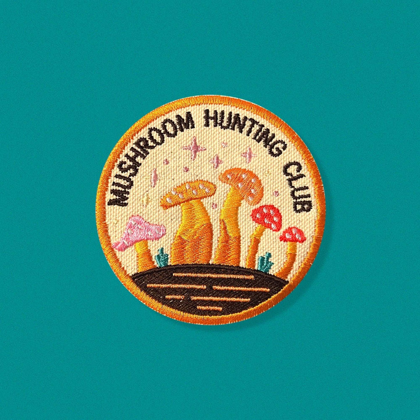 Mushroom Hunting Club Round Patch