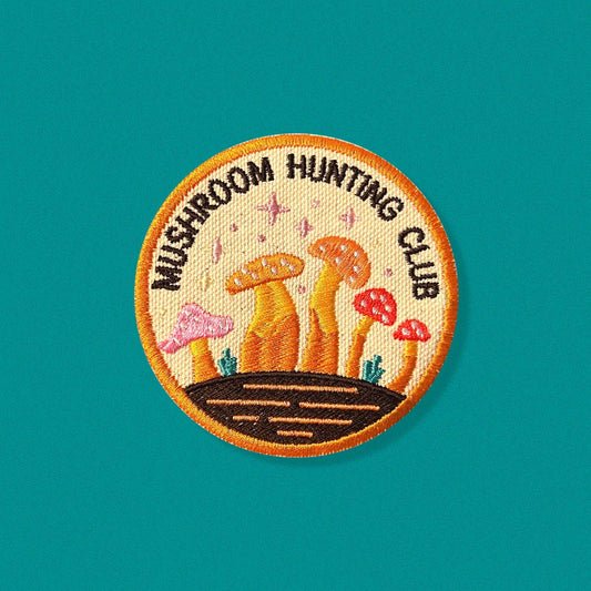 Mushroom Hunting Club Round Patch