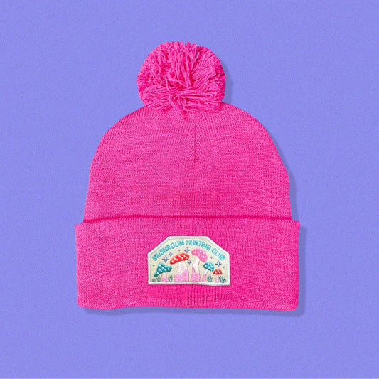 Mushroom Hunting Club Pom Pom Beanie