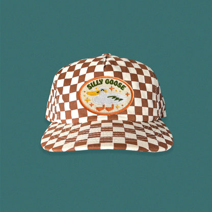 Silly Goose 5-Panel Checkered Floppy Hat