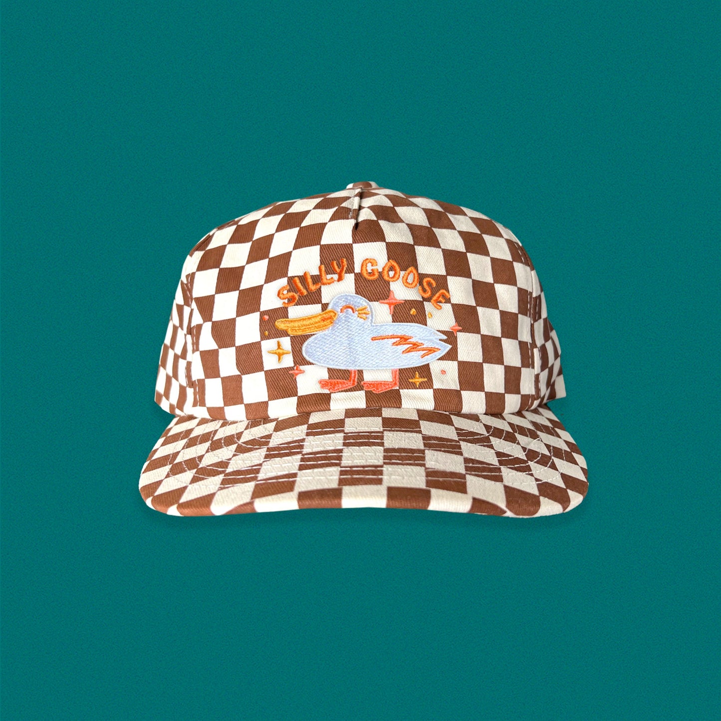 Silly Goose 5-Panel Checkered Floppy Hat