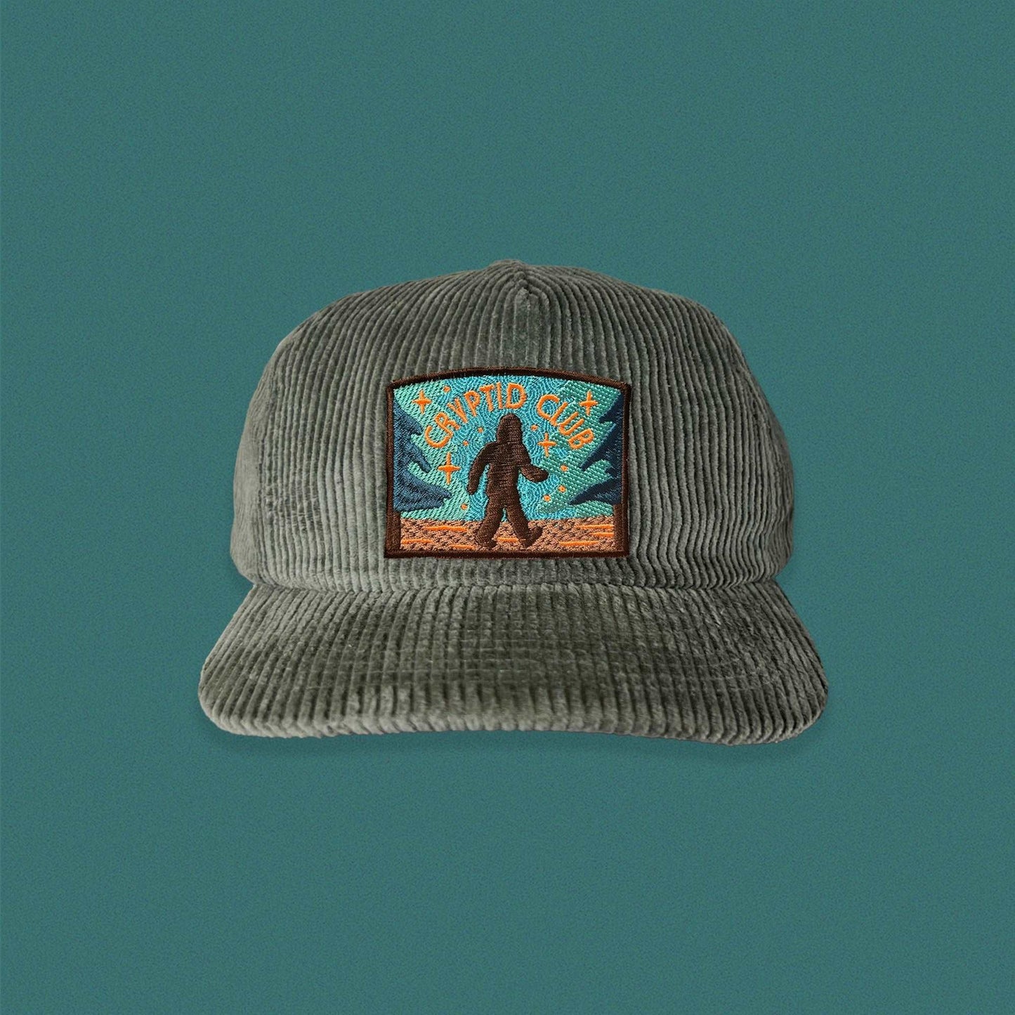 Bigfoot Cryptid Club 5-Panel Corduroy Patch Hat