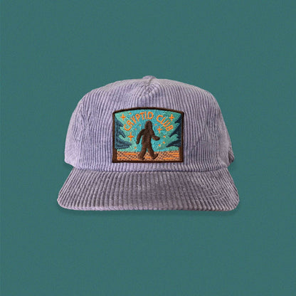 Bigfoot Cryptid Club 5-Panel Corduroy Patch Hat