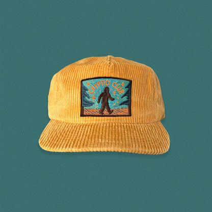 Bigfoot Cryptid Club 5-Panel Corduroy Patch Hat