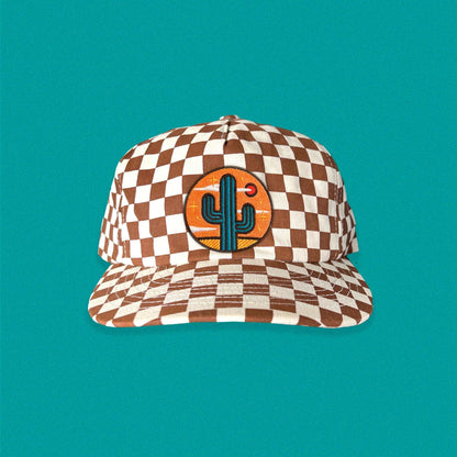 Cactus Dream 5-Panel Checkered Floppy Hat