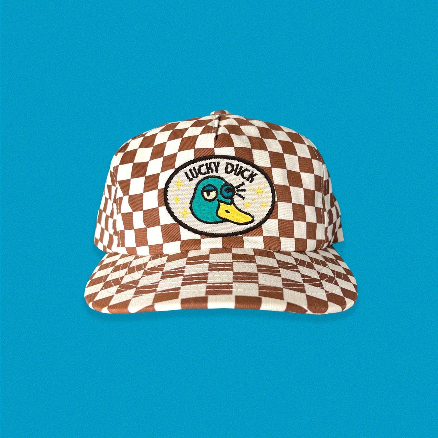 Lucky Duck 5-Panel Checkered Floppy Hat