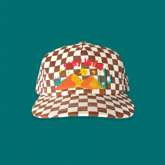 Stay Wild 5-Panel Checkered Floppy Hat