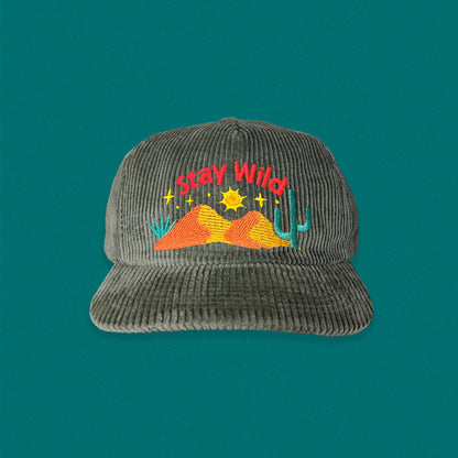 Stay Wild 5-Panel Corduroy Hat