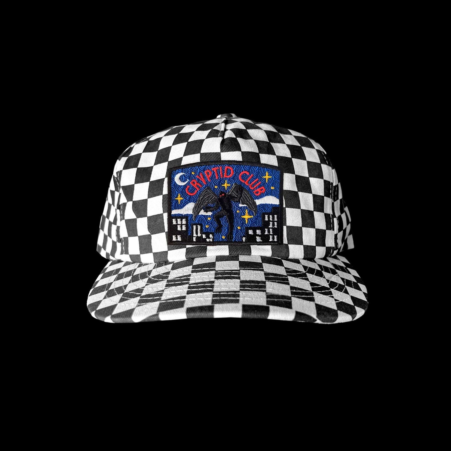 Mothman Cryptid Club 5-Panel Checkered Floppy Hat