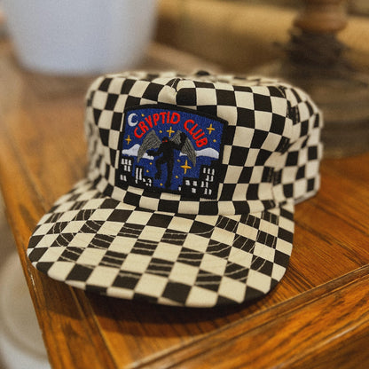 Mothman Cryptid Club 5-Panel Checkered Floppy Hat