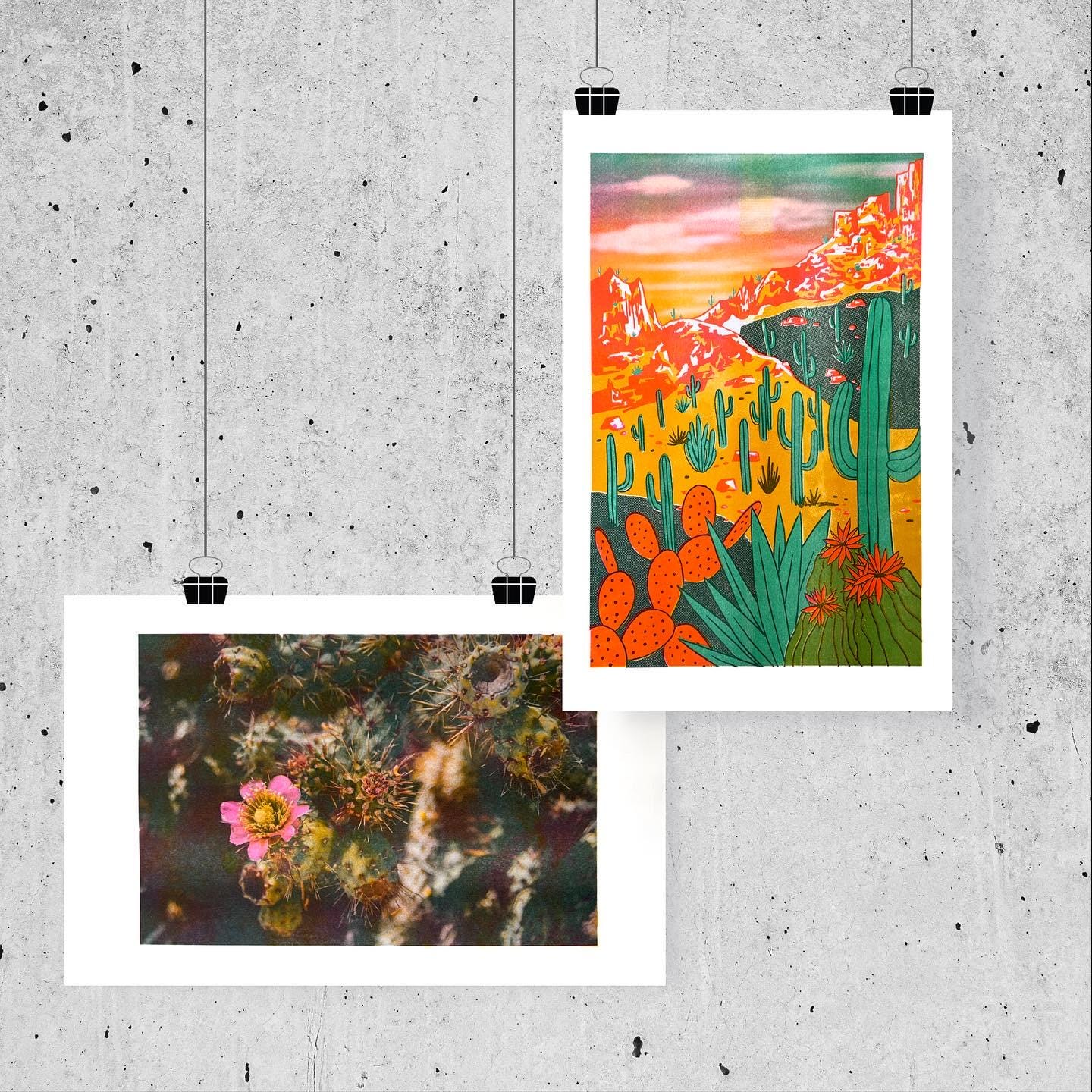 Desert Flower 11"x17" Tabloid Risograph Print