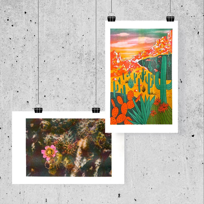 Desert Flower 11"x17" Tabloid Risograph Print