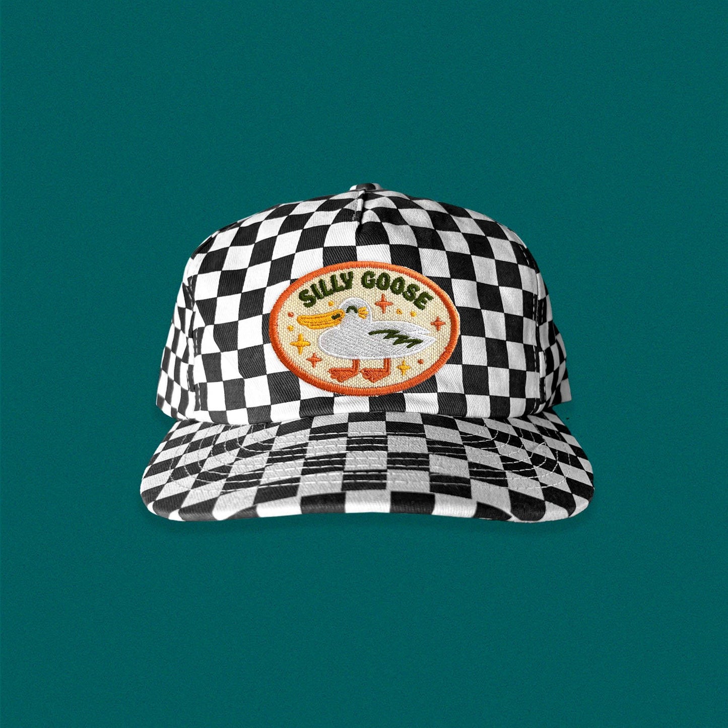 Silly Goose 5-Panel Checkered Floppy Hat