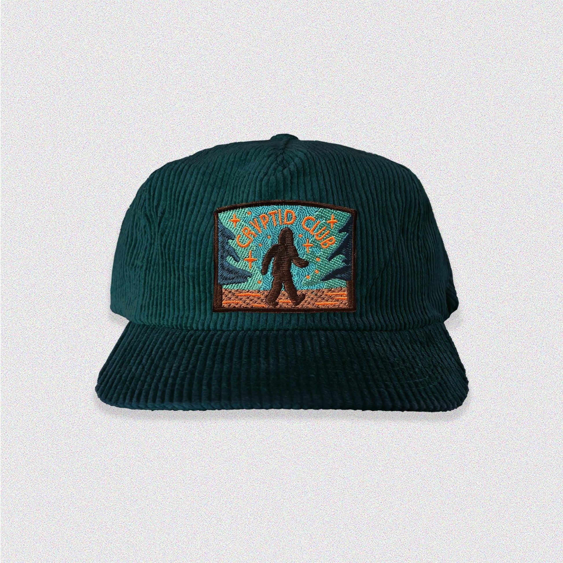 Bigfoot Cryptid Club 5-Panel Corduroy Patch Hat