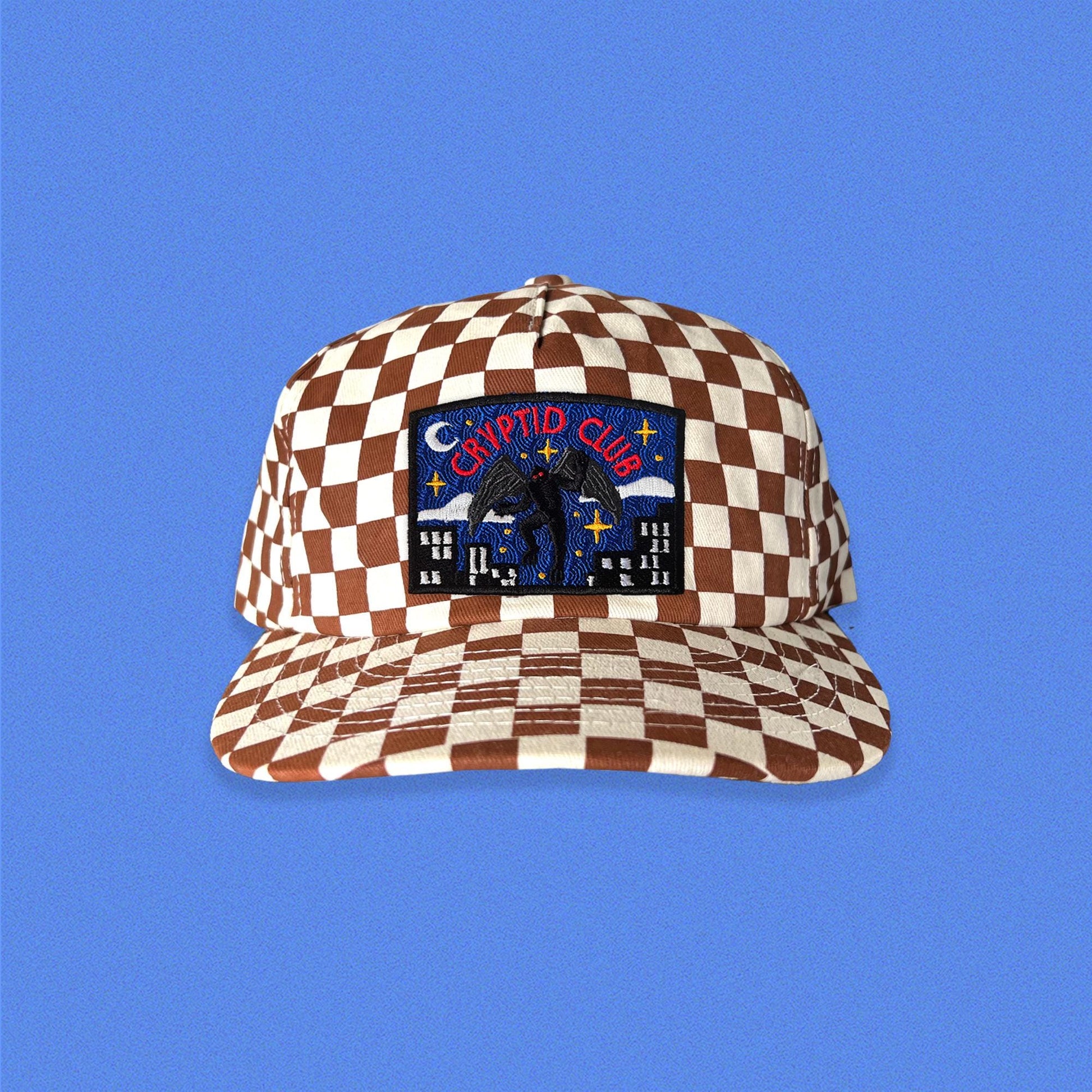 Mothman Cryptid Club 5-Panel Checkered Floppy Hat