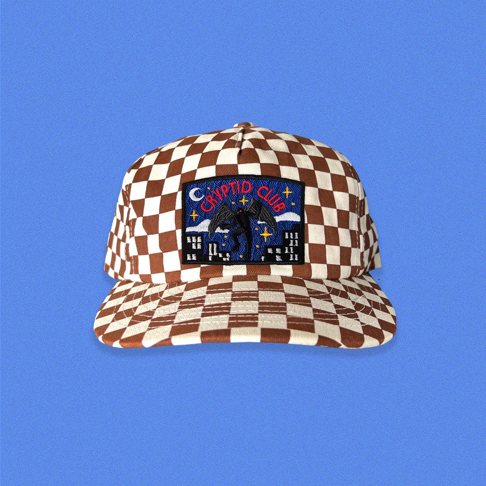 Mothman Cryptid Club 5-Panel Checkered Floppy Hat