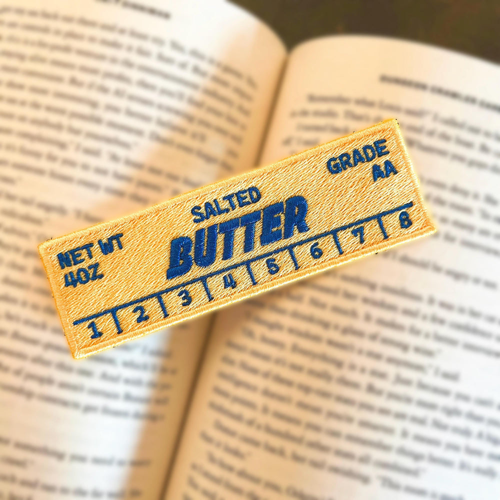 Butter Stick Embroidered Bookmark Patch