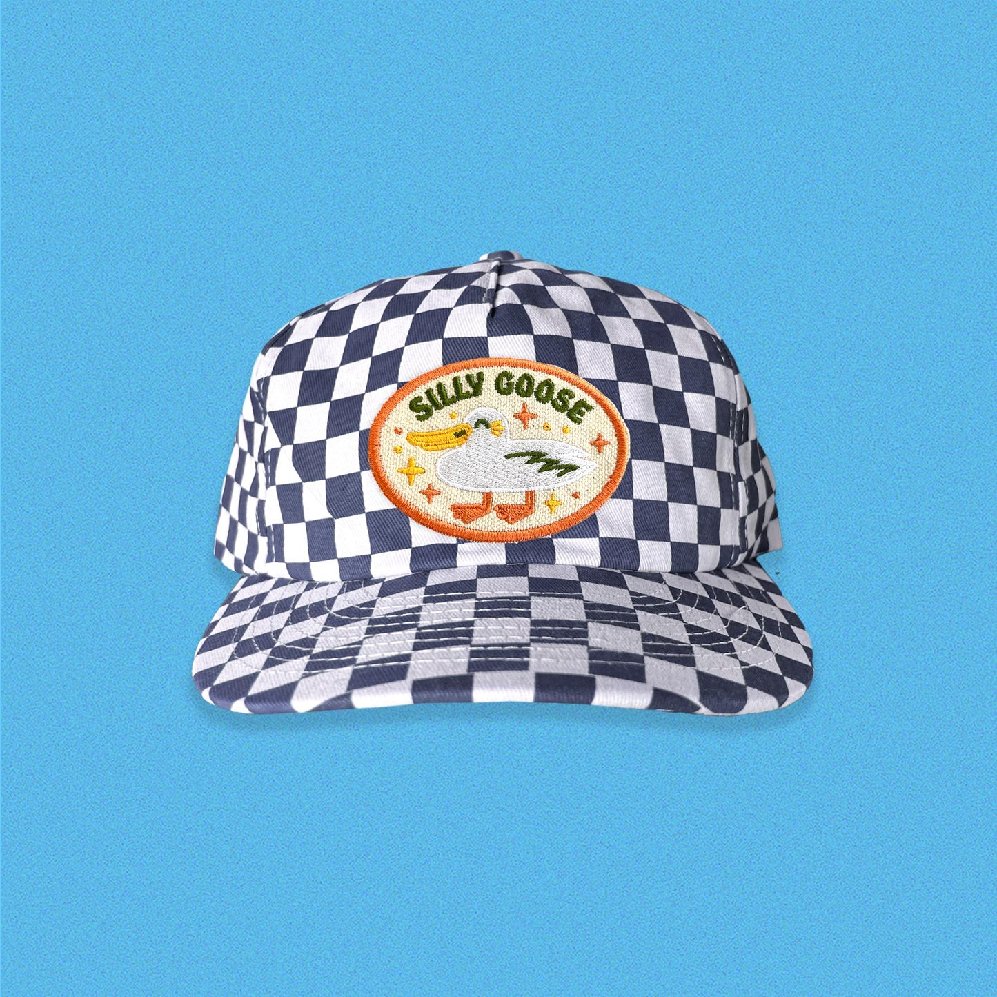 Silly Goose 5-Panel Checkered Floppy Hat