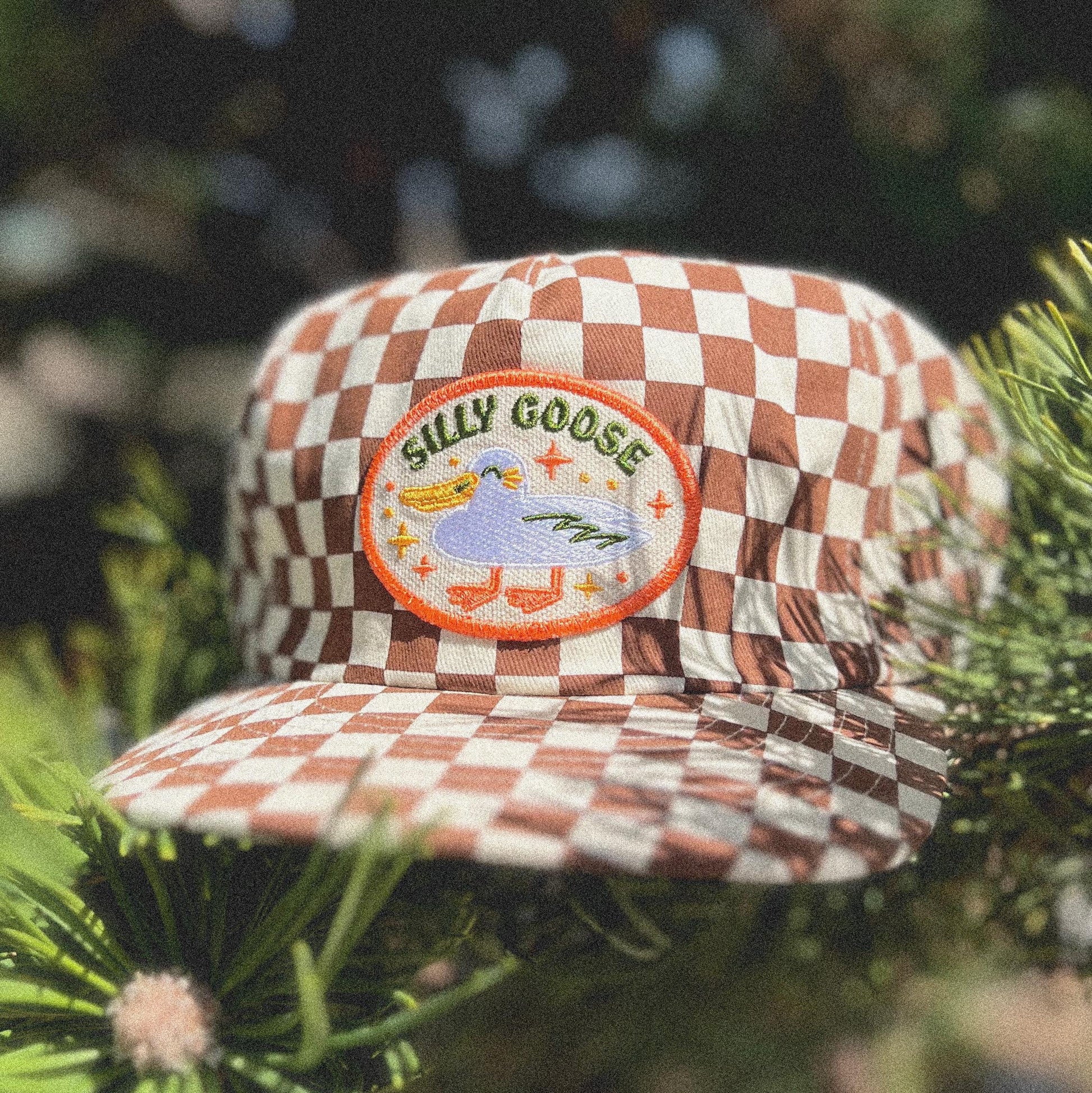 Silly Goose 5-Panel Checkered Floppy Hat