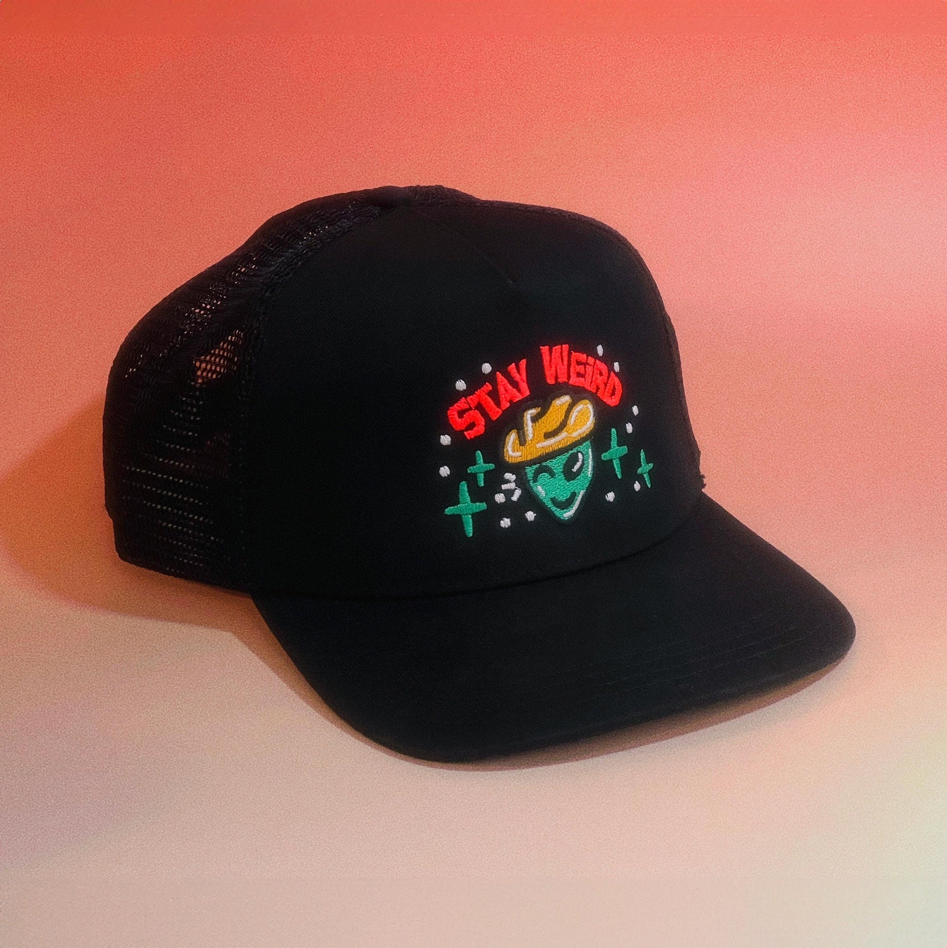 Stay Weird Alien Cowboy Structured Five-Panel Trucker Hat