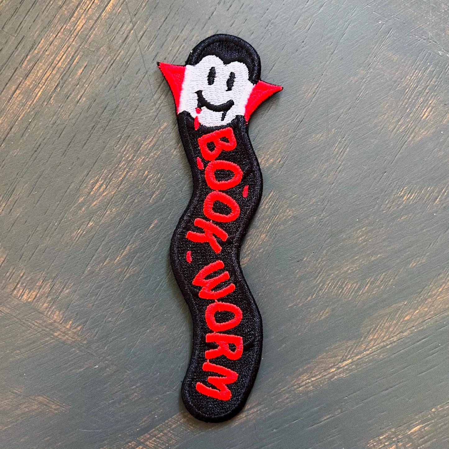 Vampire Book Worm Embroidered Bookmark
