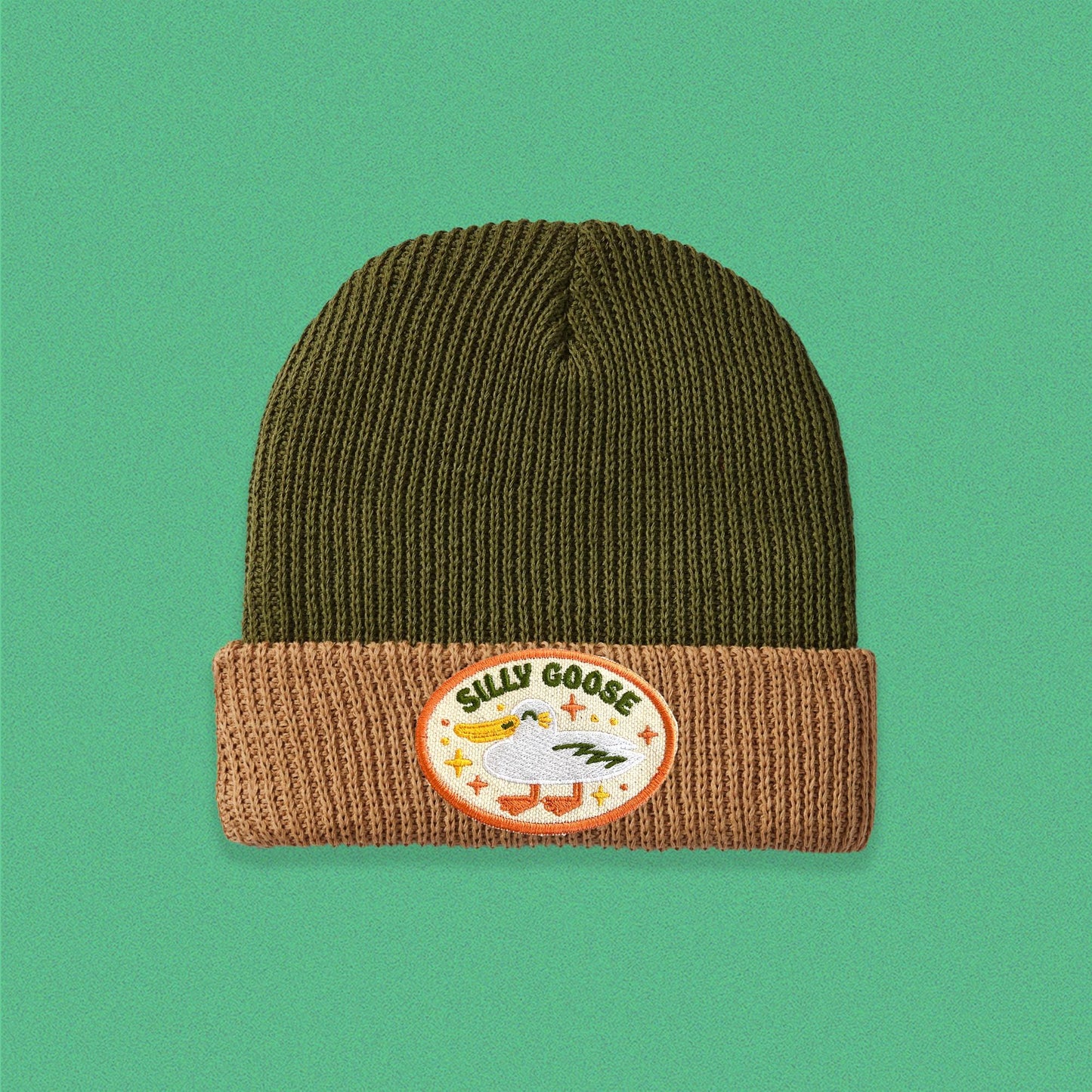 Silly Goose Two-Tone Knit Beanie