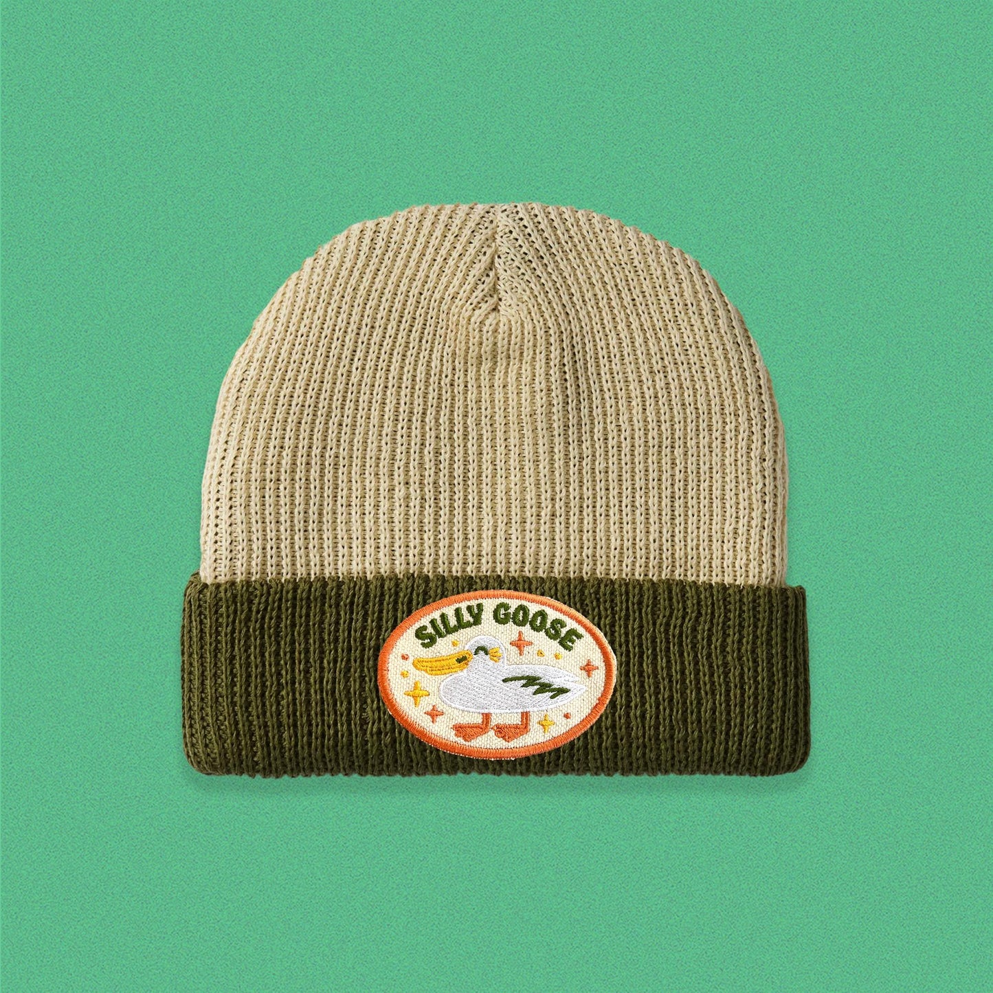 Silly Goose Two-Tone Knit Beanie